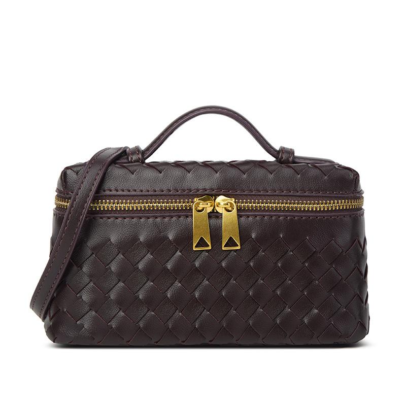 Trendy Hand-Woven Women'S Bags New Summer Box Bags Lunch Box Bags Portable Shoulder Messenger Bags