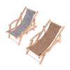 1:12 Dollhouse Miniature Beach Chair Deck Chair Model Living Scene Decor Toy Doll House Accessories