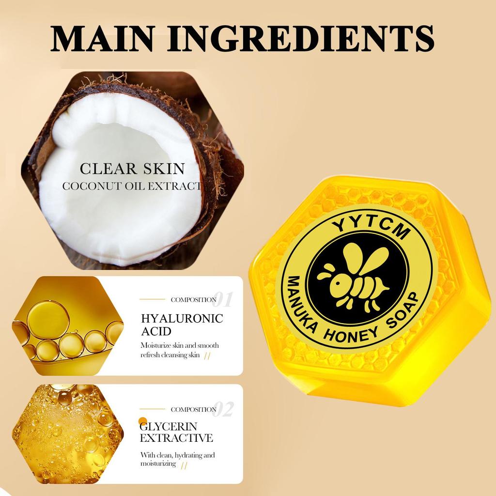 Мыло с медом Манука, глубоко очищающее лицо 70 г x 2 шт.