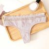 Sexy Women's Cotton Thong Low-Waist Lace Trim G-String Soft Breathable Snug-Fit Panties