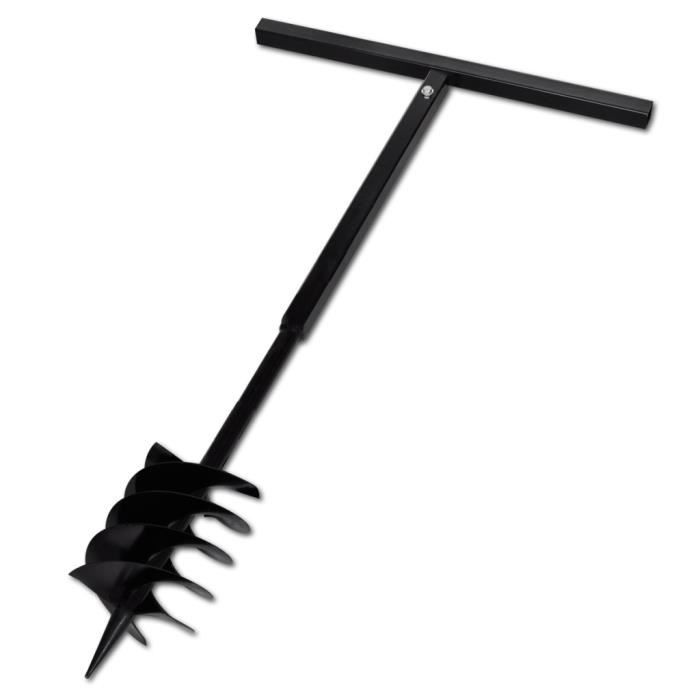 VidaXL Soil Auger with 180 Mm Auger Bit Steel Black