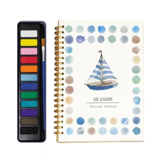 Рабочая тетрадь с 12 цветами пигмента, пошаговое руководство по рисованию животных и цветов