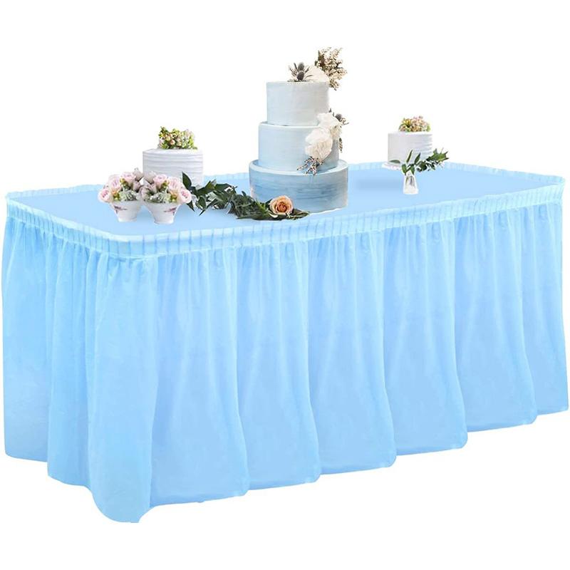 1PC Party Decor PE Table Skirt Disposable Table Cover Tablecloth Birthday Oilproof Rectangle