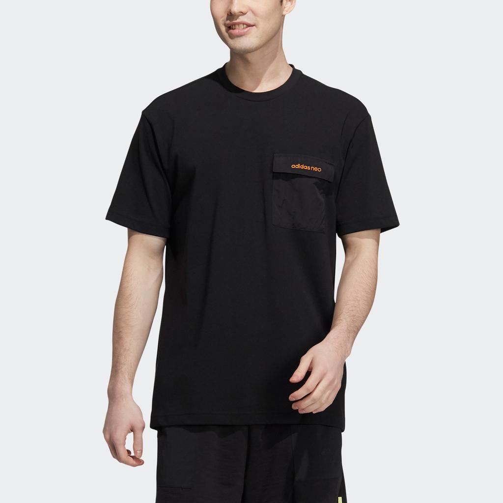 Adidas Neo T Shirts Men's Black Crew Neck Moderate Straight Fit H55278