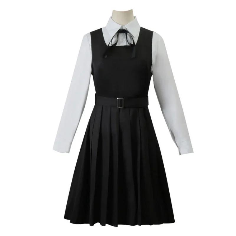Anime Gaun Kostum Chainsaw Man Cosplay Mitaka Asa Seragam JK School Uniform Women's Shirt Uniform Dress Halloween Party Set
