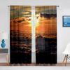 Sunset Clouds Sheer Voile Curtain Sun Rays Landscape View Art Window Tulle Curtains for Living Room Bedroom Kitchen Decorations