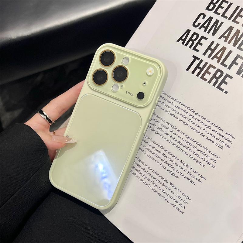 Solid Color Personalized Protective Case for iPhone 17 Pro Max with Large Glass Back Panel