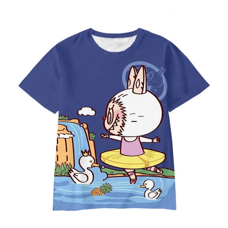 Personalized Cute Cartoon Anime Image 3D Digital Printing Summer Tops Fashion Breathable Children's Short T-shirt
