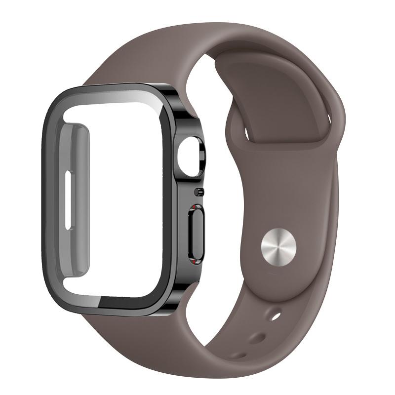 Watch Case Band For Apple Watch strap 44mm 45mm 40mm 41mm 45 mm sport Silicone bracelet iwatch series 8 7 6 5 4SE 9 Ultra 2 49mm