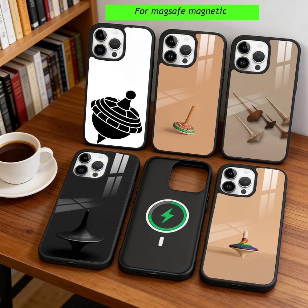 S-Spinning top Phone Case For iPhone17,16,15,14,13,12,11 Plus,Pro Magnetic with Magsafe Wireless Charging