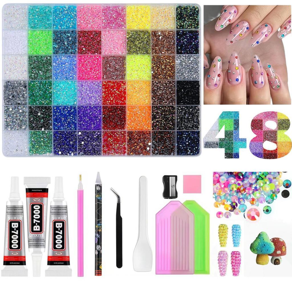 Набор желе-смолы AB-цвета на 31 и 48 ячеек для DIY-дизайна ногтей, одежды и чехлов для телефонов.