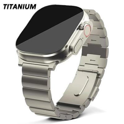 Мужской титановый ремешок для Apple Watch Ultra 3 2 49 мм Серии 11 10 46 мм 9 8 7 45 мм Деловая металлическая лента для iWatch 6 SE 44 мм Браслет