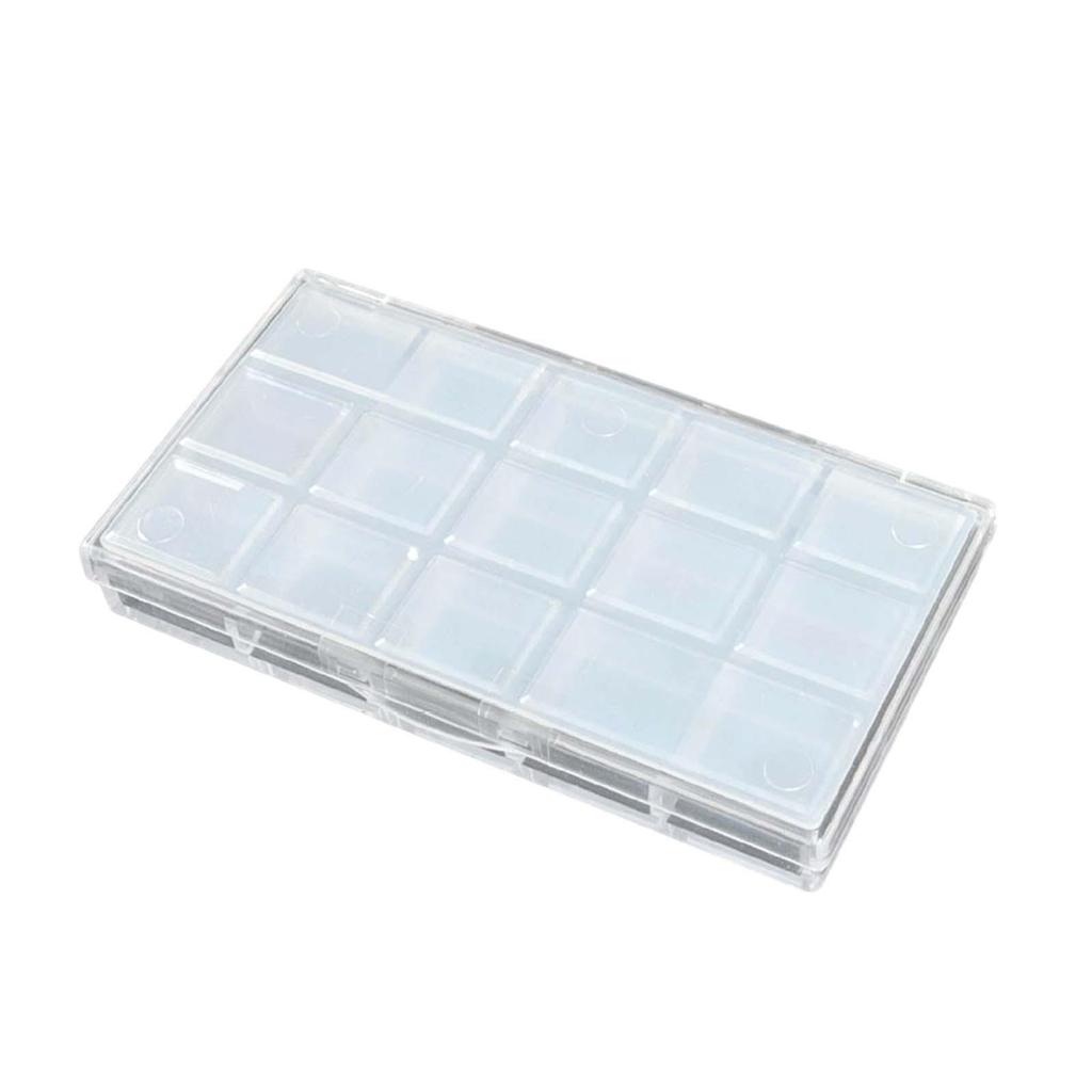 Empty 15 Well Watercolor Palette, Spill Paint Case, Travel Palette Case for Acrylic