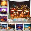 Home Decoration Halloween Tapestry Bat Pumpkin Happy Halloween Tapestry Wall Hanging Party Background Tapestry 230X180CM Tapiz