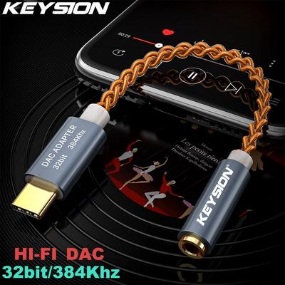 KEYSION HIFI ЦАП усилитель для наушников USB Type C до 3,5 мм разъем для наушников аудиоадаптер AUX конвертер