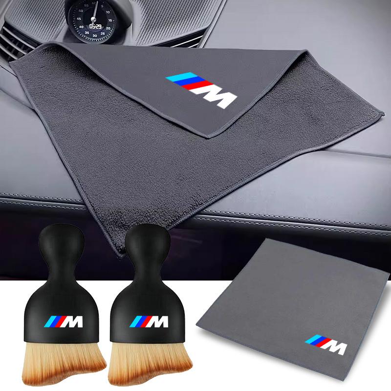 For BMW E46 E90 E60 F30 F10 E39 E36 F20 G30 G20 E87 E92 E91 E3 Car Interior Cleaning Tools Microfiber Wash Towels Cleaning Brush bzdf48
