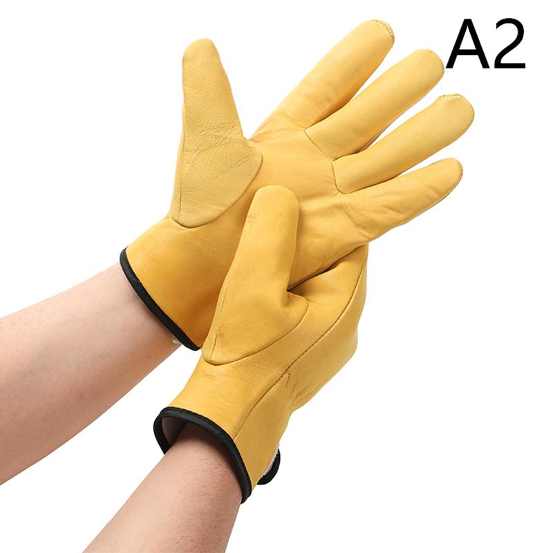 Work Gloves Sheepskin Leather Workers Work Welding Safety Protection Garden Sports Moto Driver Welder Wear-Resistant Gloves