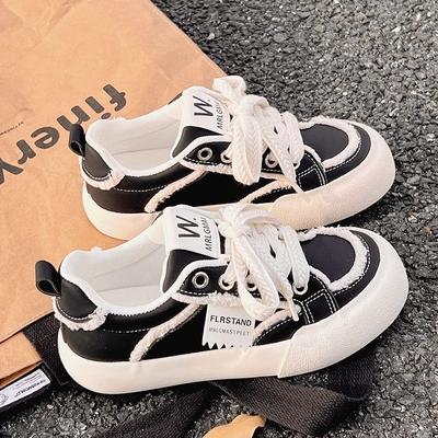 Новые маленькие белые туфли женские весенне-осенние туфли на платформе детские ins модные универсальные нишевые кеды женские повседневные парусиновые туфли