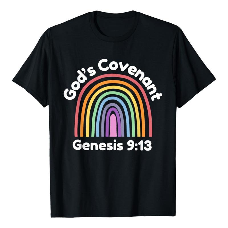 Camiseta Cristiana God's Covenant Rainbow _ Genesis 9_13