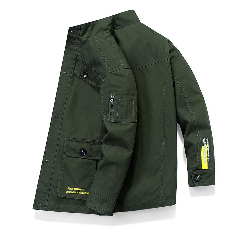 Куртка большого размера, мужская свободная ветровка с воротником-стойкой, повседневная рабочая одежда, мужская куртка
