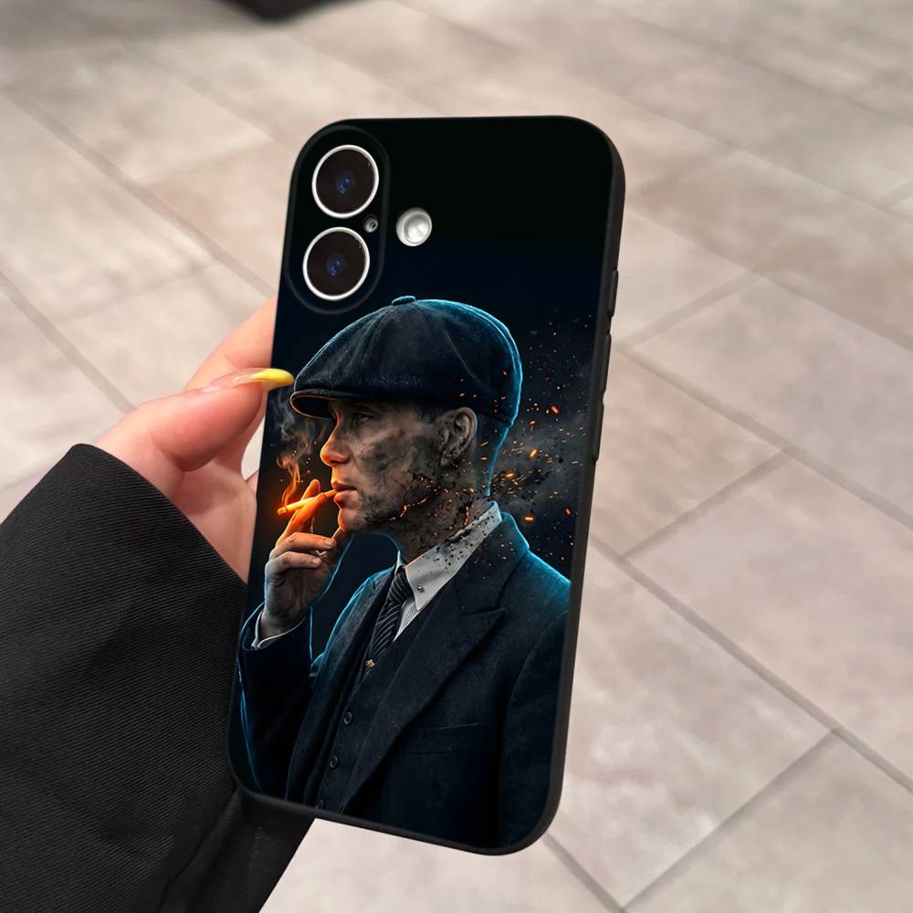 Чехол для телефона P-Peaky-S B-Blinders Для IPhone 17 16 15 14 13 12 11 Pro Max Plus Mini Мягкий Черный Чехол