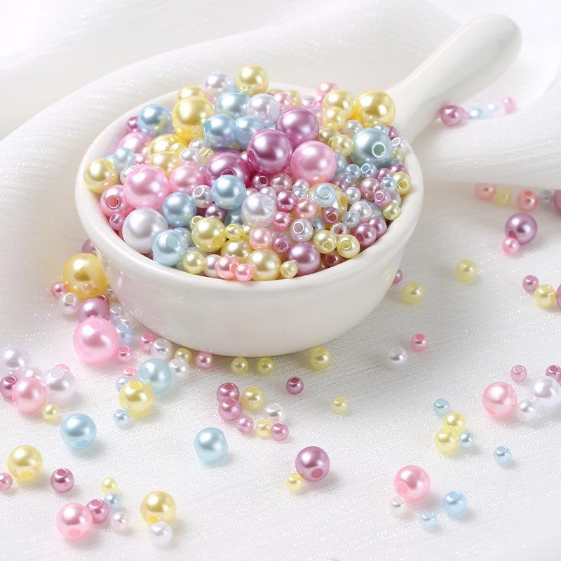 3-8 мм Смешанные Круглые Прямое Отверстие Жемчуг Хайлайт АБС Круглый Жемчуг 600-800 Штук DIY Аксессуары для Одежды Ожерелье