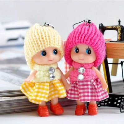 Женский брелок для ключей с кольцом на цепочке и кулоном в виде мягкой набивной плюшевой мини куклы