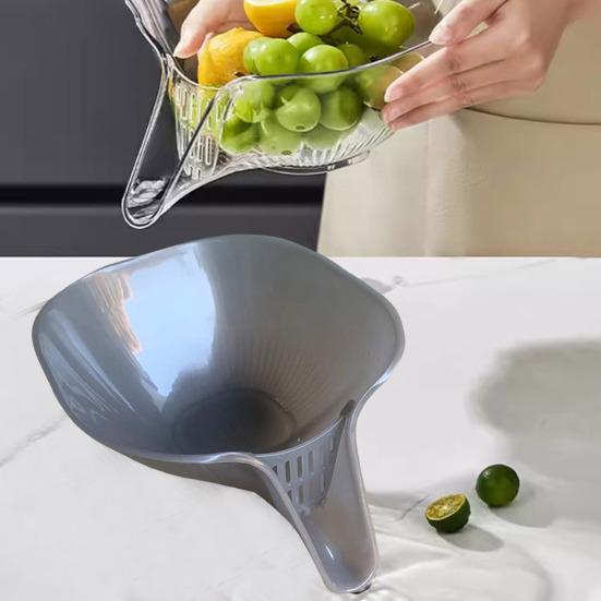 Кухонная сливная корзина Съемная полая пластина Быстрый дренаж Гладкий пищевой сорт Фрукты Овощной салат Дуршлаг для мытья посуды Фильтр для хранения Инструмент для очистки
