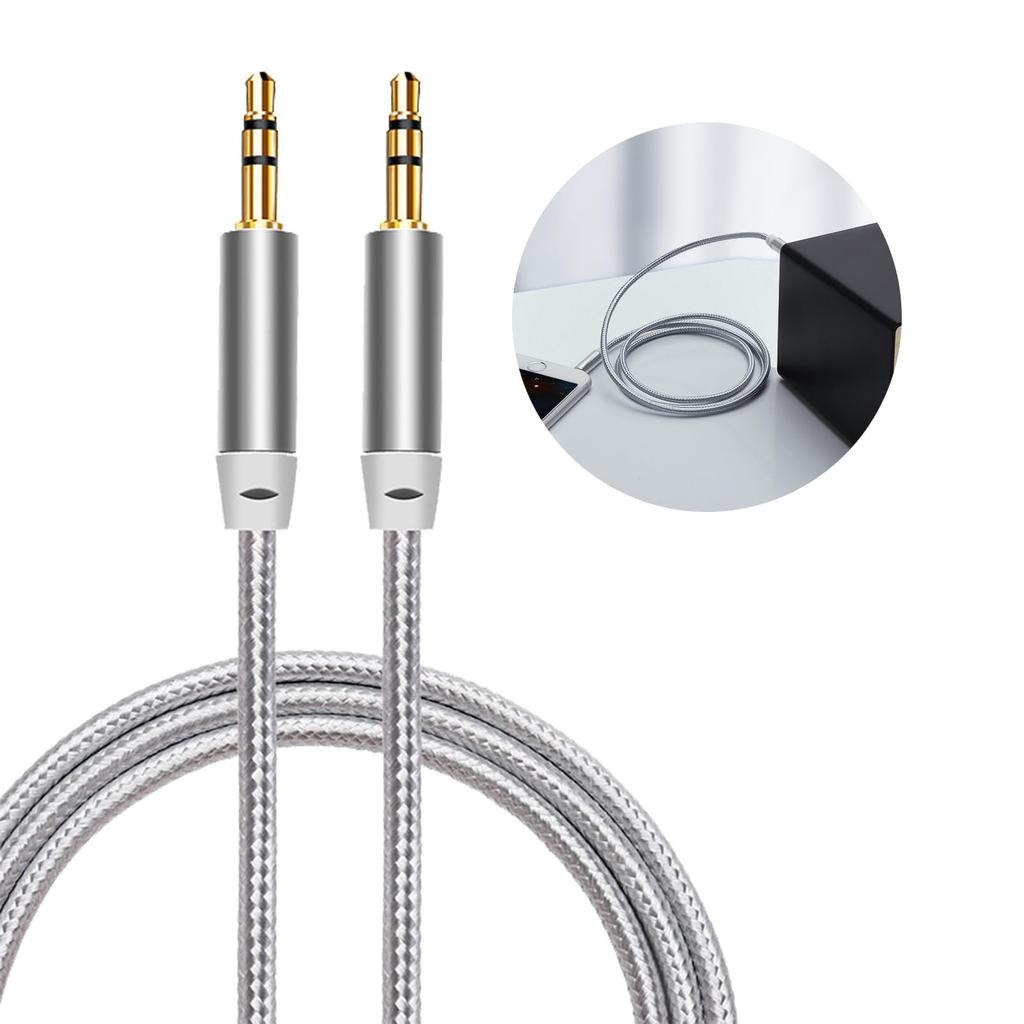 3.5mm AUX Audio Cable 1m Black Compatible PC Smartphone Tablet iPad MP3 Earphone Car Audio Amplifier Audio Etc