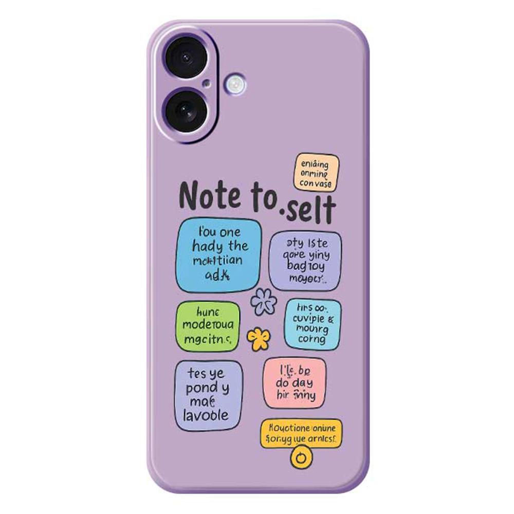 For iPhone 17 Case Colored Sticky Notes Pattern Printing Straight Edge TPU Phone Back Cover