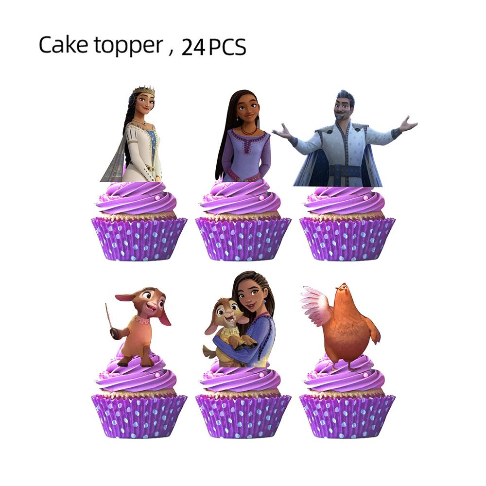 44Pcs Wish Asha Party Supplies For Girls Include Banner Cake Topper Balloons