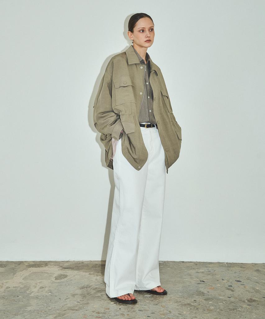 CITTA Striped Wide Pants_Ctd415(White)