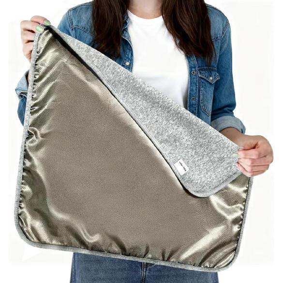 Faraday Blanket: Protection Agat Direct Contact from WiFi, Protection Blanket for Cell Phone, Tablet, Electronics (20.5" x 17.5"), Grey