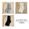 3 Pairs Socks Designer Luxury Women Stockings Brand Cotton Embroidered Letter Striped Mid-Tube Solid Stack Loose Fashion Socks