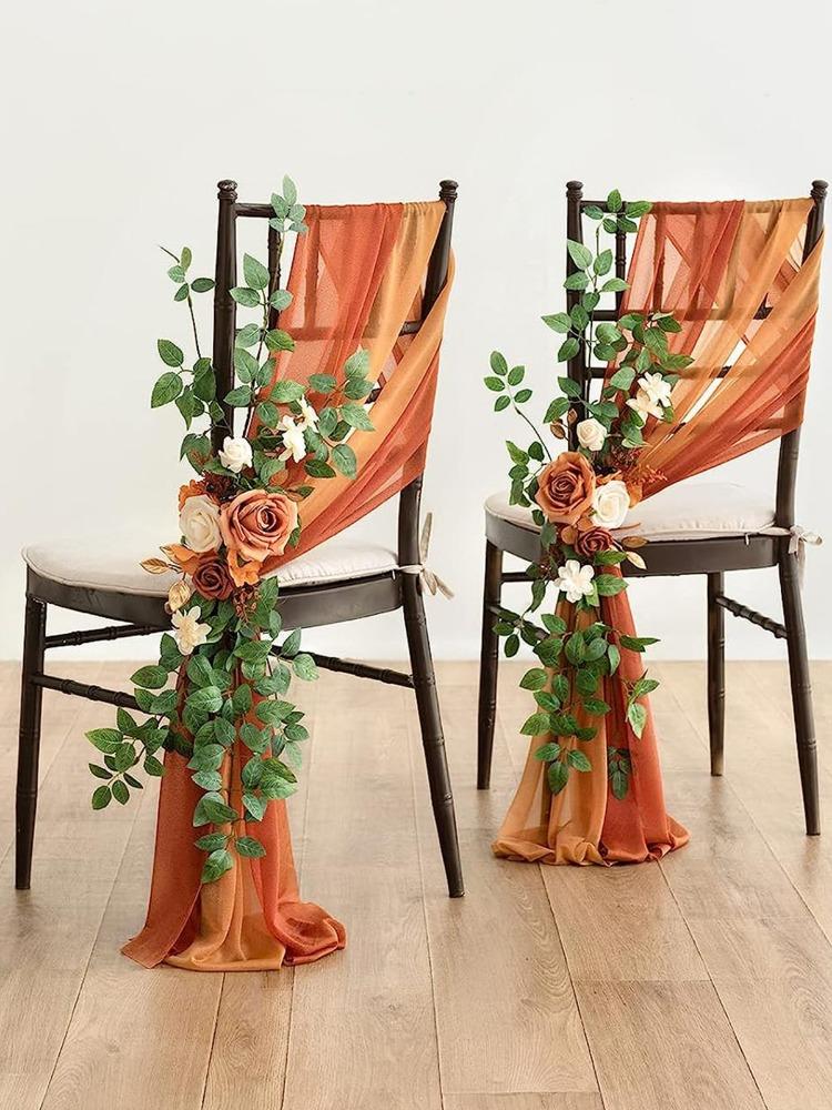 2 шт./компл., украшения для свадебного прохода, стулья, задняя скамья, композиция из цветов розы для уличного декора для свадебной церемонии, празднования