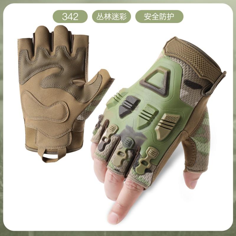 Tactical Cycling Gloves Mountain Biking Outdoor Training Breathable Anti-Slip Durable Half-Finger Glove In Microfiber
