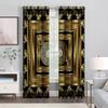 Пользовательские Роскошные Черно-Золотые Дешевые Геометрические Абстрактные Оконные Шторы Жалюзи для Детской Спальни Гостиной Кухни Двери Домашний Декор 2 шт