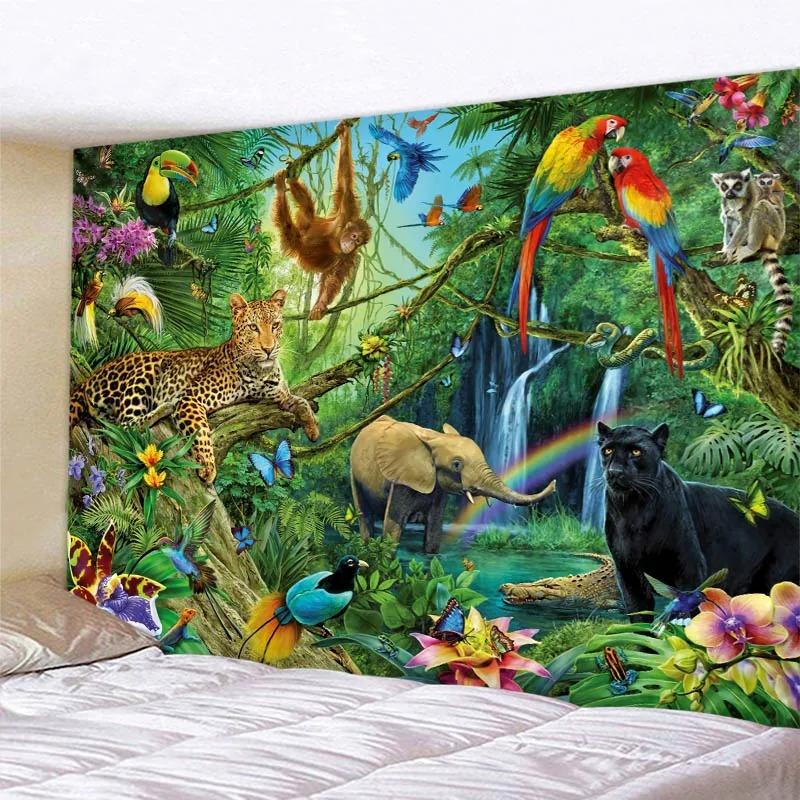Bedroom Living Room Tapestry Parrot Peacock Art Pattern Fashion Home Decoration Tapestry