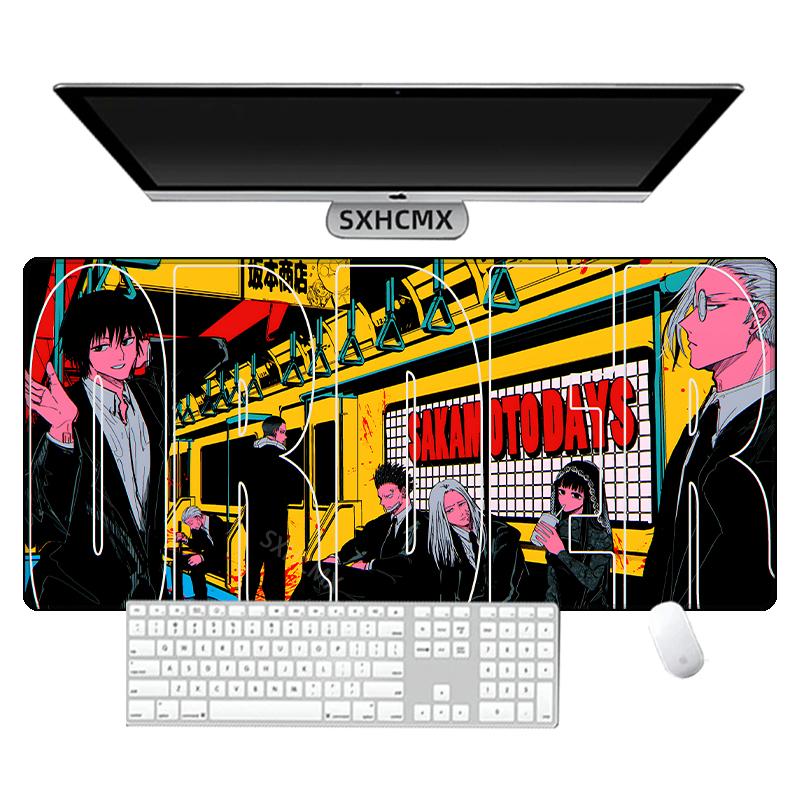 Игровой Коврик для Мыши Настольный Игровой Коврик для Ноутбука Extra Large XL XXL Kawaii Аниме Sakamoto Days Коврик для Мыши Игровые Аксессуары для ПК