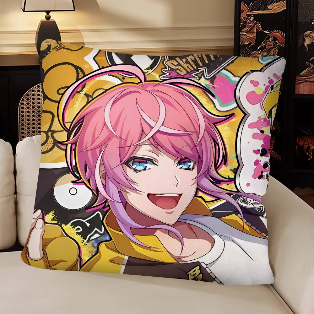 Hypnosis Mic Division Rap Battle Pillow Case Fashion Square Pillowcase Bedroom Sofa Room Ins Decoration Leisure