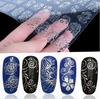 108Pcs 3D Silver Flower Nail Art Stickers Decals Stamping DIY Decoration Tools
