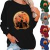 Женский повседневный модный пуловер с длинными рукавами и принтом Хэллоуина 2022 года
