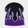 Autumn New Knitted Hat Men's Hip-hop Fashion Flame Jacquard Pullover Hat Winter Outdoor Riding Hat Versatile Brimless Hat