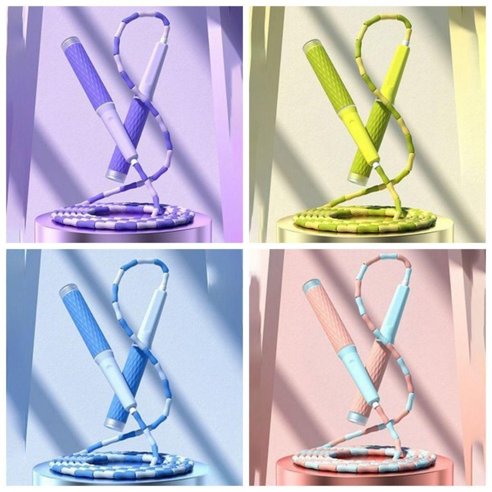 Регулируемая мягкая скакалка с бусинами, сильная гибкость, сегментированная фитнес-скакалка для домашних упражнений