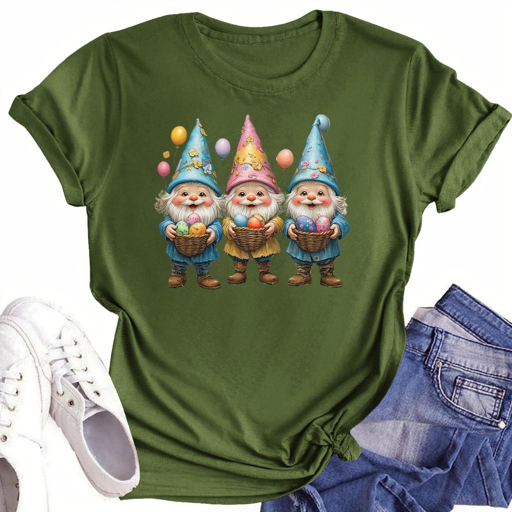 Женская повседневная футболка с круглым вырезом и короткими рукавами с принтом