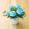 A Pot Artificial Plant Bonsai Beautiful Simulation Plastic Artificial Rose Decor for Living Room