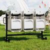 YODOLLA 2-Tier Folding Chair Rack, Storage Cart Heavy Duty, Mobile Dolly