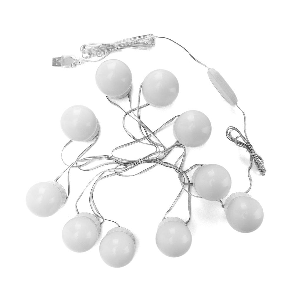 LED Makeup Mirror Lights Retractable Mirror Lamp with Dimmable Light Bulbs and USB Power Supply Plug for Makeup