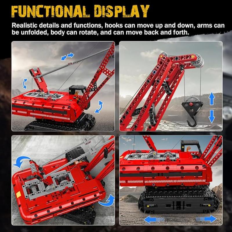 MOULD KING 15069 и 15070 MK, строительные наборы для гусеничного крана, строительные блоки, модель строительной техники с мотором, подарочная игрушка для детей от 8 лет (1292+ штук)