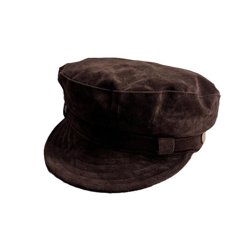 Beret Withsuede Vintage Fabric And Solid Color For Art And Lovers Fashion